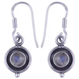 Stříbrné naušnice s měsíčním kamenem