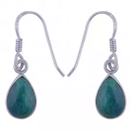 Stříbrné naušnice s chryzokolem