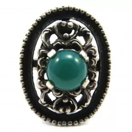 Stříbrný prsten s onyxem