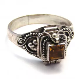 Stříbrný jedový prsten s citrínem