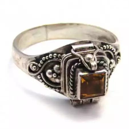 Stříbrný jedový prsten s citrínem