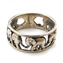 Stříbrný prsten sloni