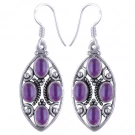 Stříbrné naušnice s ametysty