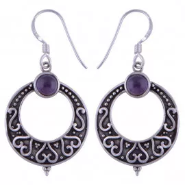 Stříbrné naušnice s ametysty