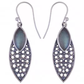 Stříbrné naušnice s labradoritem