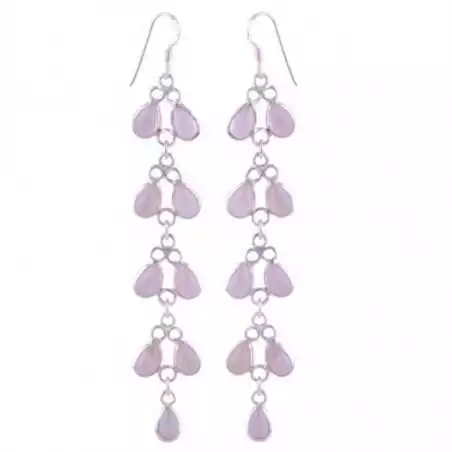 Stříbrné naušnice s růženínem