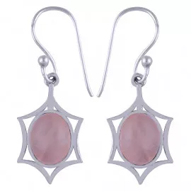 Stříbrné naušnice s růženínem