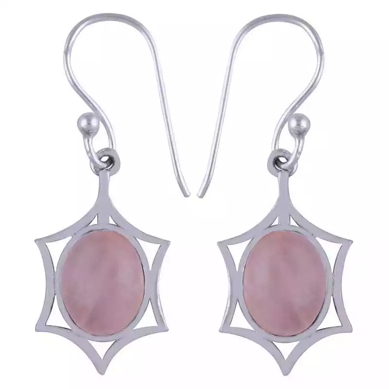 Stříbrné naušnice s růženínem