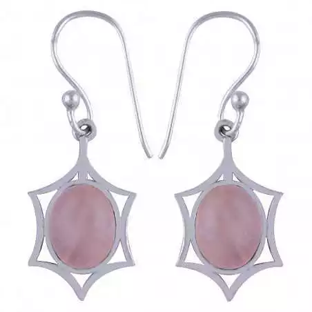 Stříbrné naušnice s růženínem