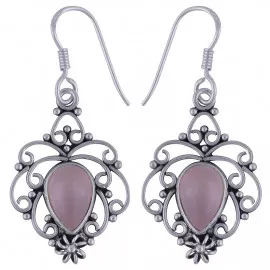 Stříbrné naušnice s růženínem