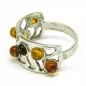 Stříbrný prsten s jantarem