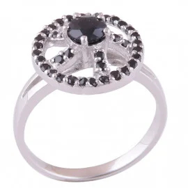 Stříbrný prsten se safíry