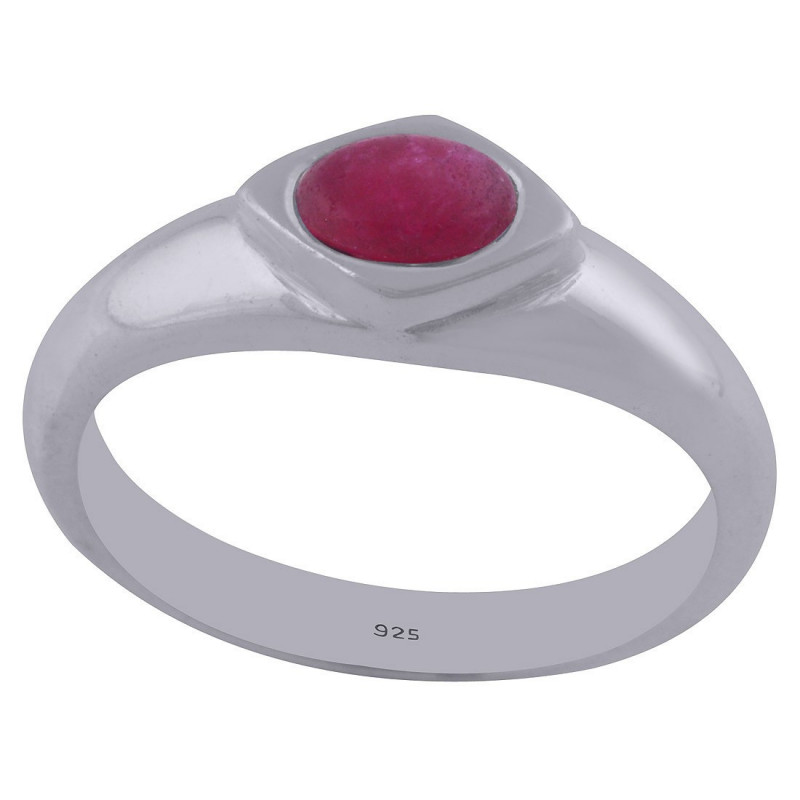Stříbrný prsten s rubínem