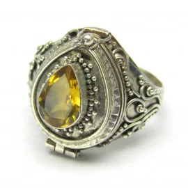 Stříbrný jedový prsten s citrínem