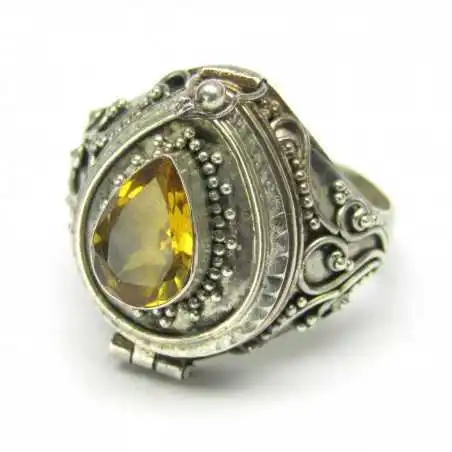 Stříbrný jedový prsten s citrínem