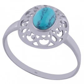 Stříbrný prsten s tyrkysem