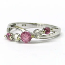 Prsten s rubíny a safíry s obsahem zlata