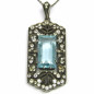 Stříbrný náhrdelník s akvamarínem