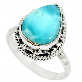 Stříbrný prsten s larimarem