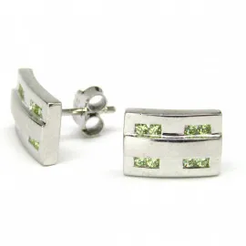 Stříbrné naušnice s olivíny