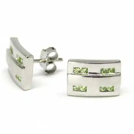 Stříbrné naušnice s olivíny