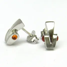 Stříbrné naušnice s citrínem