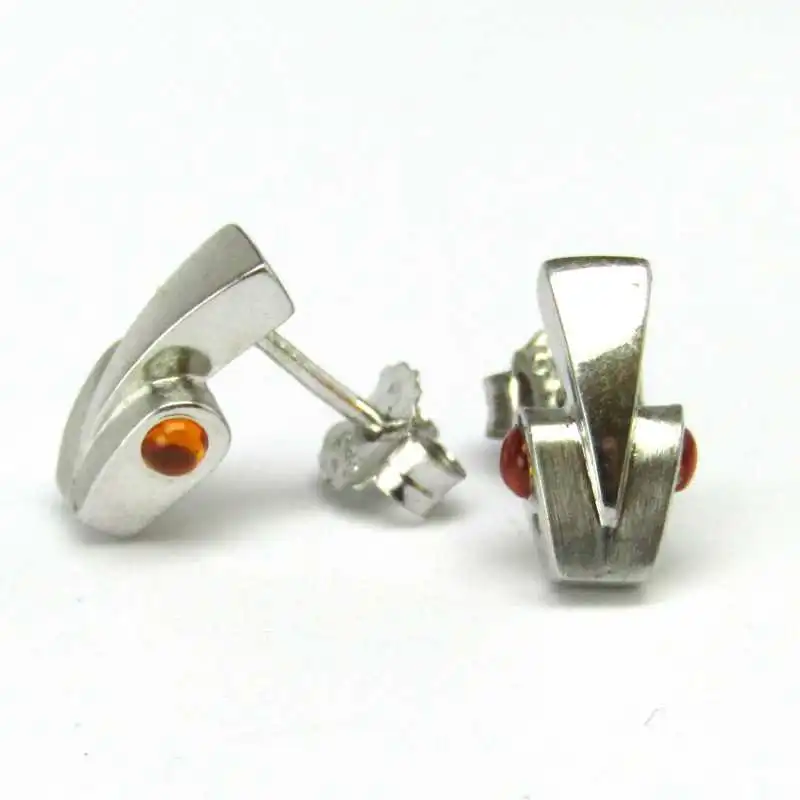 Stříbrné naušnice s citrínem