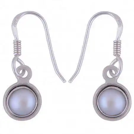 Stříbrné naušnice s perlou