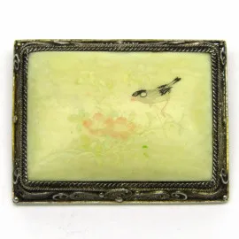 Stříbrná brož slonovinová kost