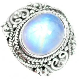 Stříbrný prsten s měsíčním kamenem