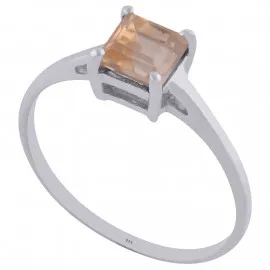 Stříbrný prsten s citrínem