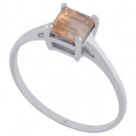 Stříbrný prsten s citrínem