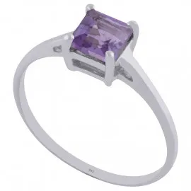Stříbrný prsten s ametystem