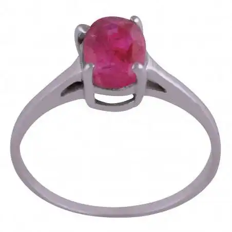 Stříbrný prsten s rubínem