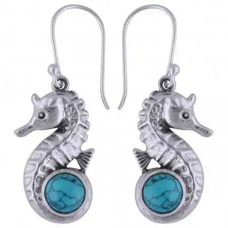 Stříbrné naušnice s tyrkysy