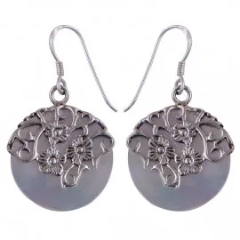 Stříbrné naušnice s perletí