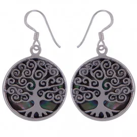 Stříbrné naušnice s perletí