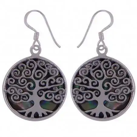 Stříbrné naušnice s perletí