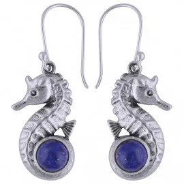 Stříbrné naušnice s lapis lazuli