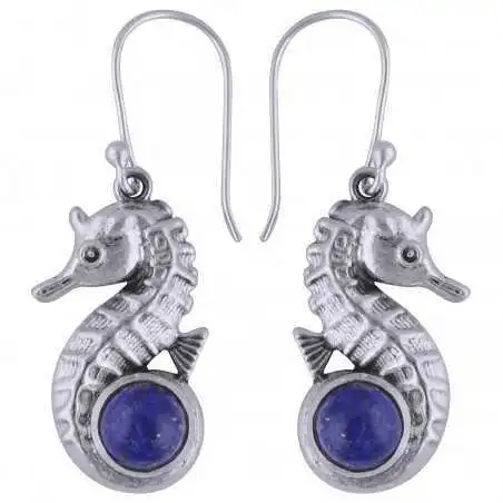 Stříbrné naušnice s lapis lazuli