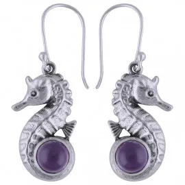 Stříbrné naušnice s ametysty