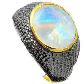 Stříbrný prsten s měsíčním kamenem