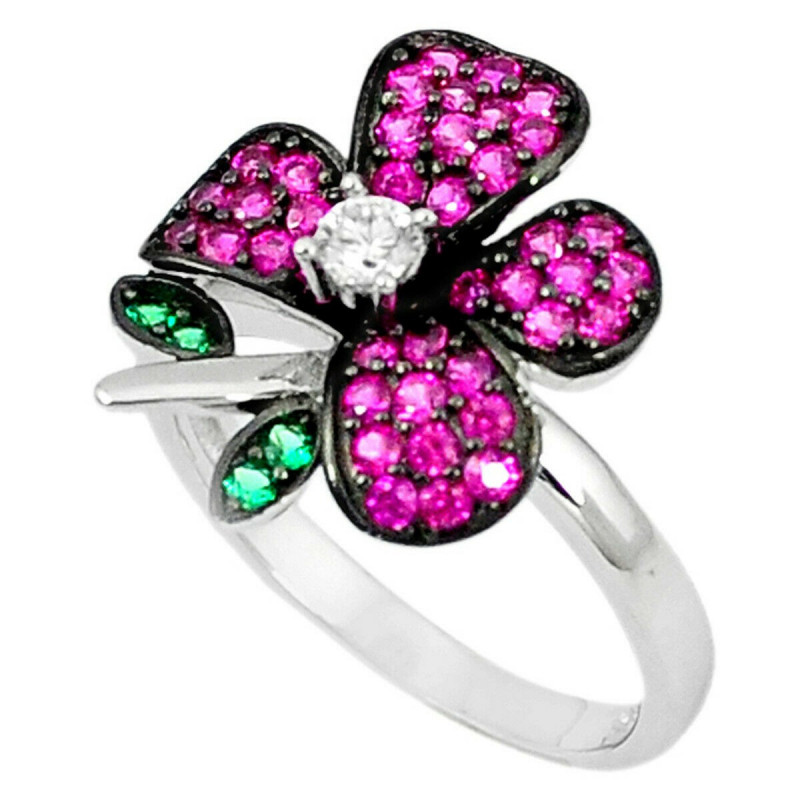 Stříbrný prsten s růžovým topazem