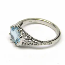 14 kt zlatý prsten s akvamarínem 2.5 kt