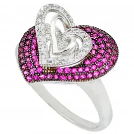 Stříbrný prsten se zirkony