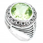 Stříbrný prsten se zeleným ametystem