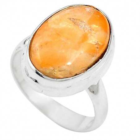 Stříbrný prsten s kalcitem
