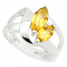 Stříbrný prsten s citrínem