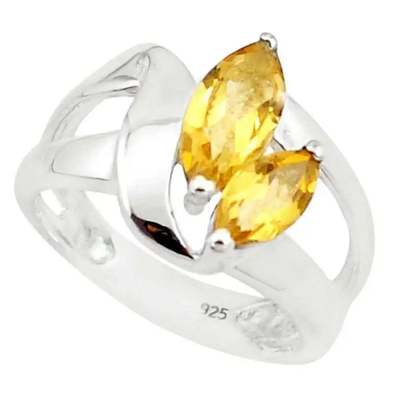 Stříbrný prsten s citrínem