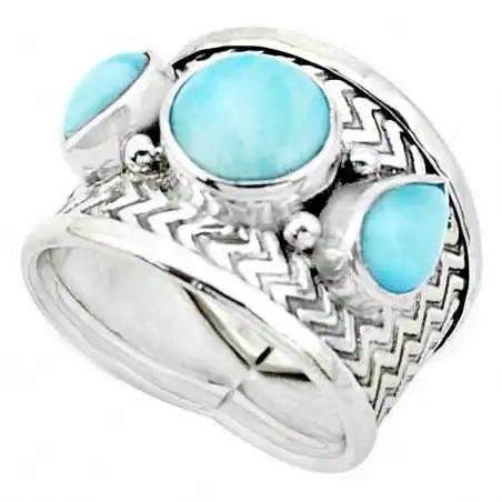 Stříbrný prsten s larimarem